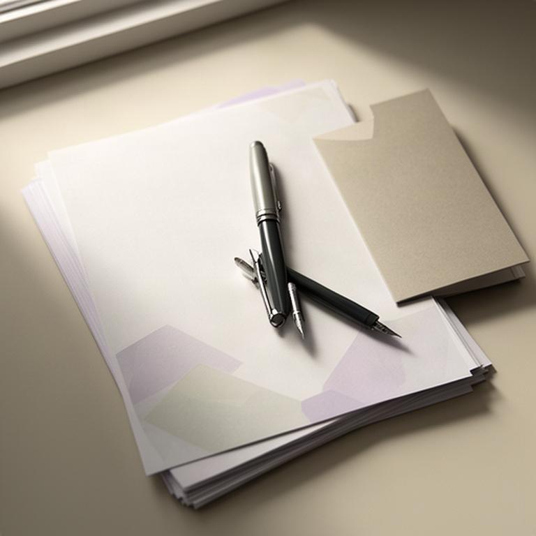 Geordnete Dokumente und Stift für eine schriftliche Datenschutzanfrage