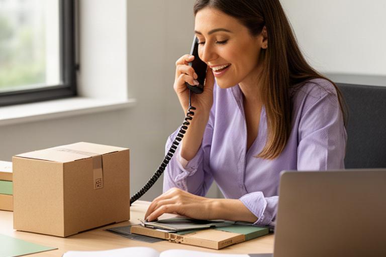 Telefonische Kundenberatung im Büro eines Verpackungsherstellers