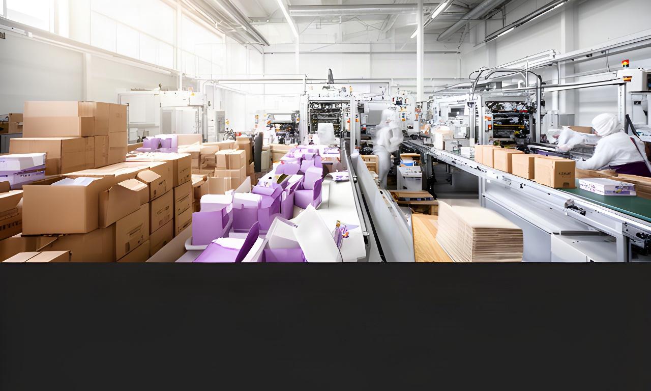 Moderne Verpackungsfertigung mit Kartonschachteln und kontrollierter Produktionslinie in einer hellen Schweizer Fabrik