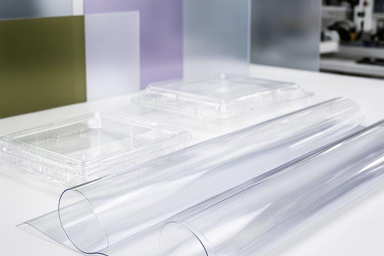 Transparente Kunststoffverpackung und Hochleistungsfolie in einer technischen Materialkollektion